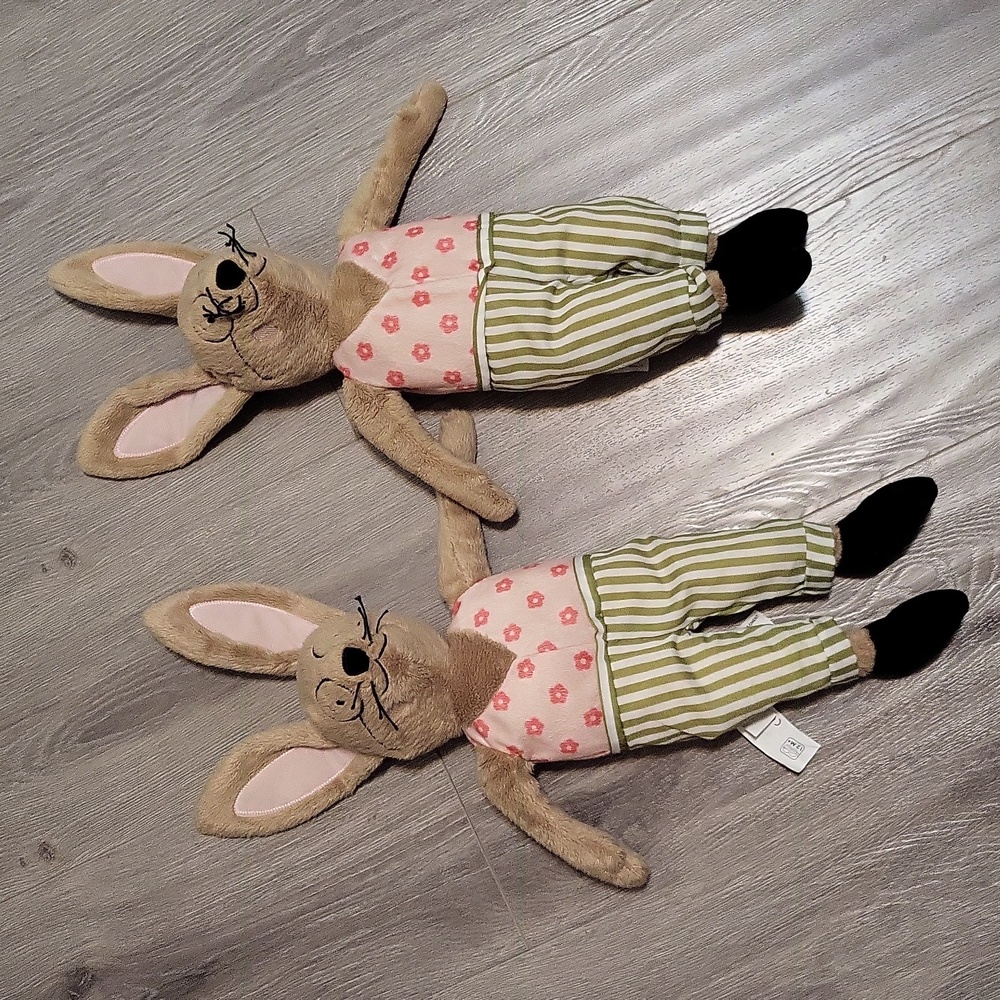 IKEA l piphare l Rabbits l 2 beautiful stuffy plush l  rabbit man with glasses